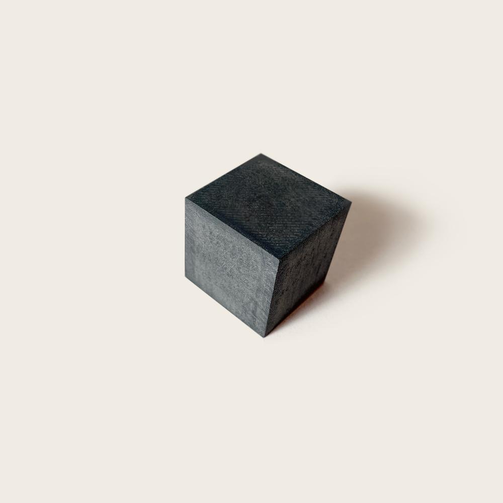 1-inch cube — sculpture in algae bioplastic